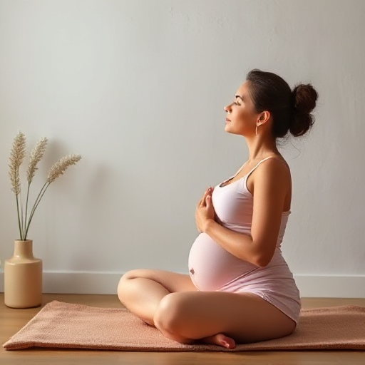 A peaceful yoga practitioner performing a fertility-enhancing pose, embodying the natural journey towards conception.